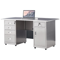 晋舰不锈钢办公桌电脑桌无尘车间工作台家用防锈抽屉桌1.6米五斗一门