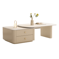 铭思达岩板茶几60cm+100cm套