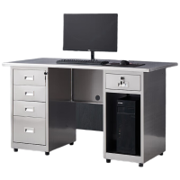 戴劲不锈钢办公桌电脑桌无尘车间工作台家用防锈抽屉桌 1.2米五斗一空