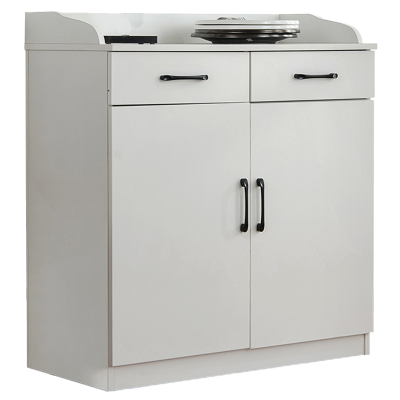 班龙矮柜二抽三门白色台