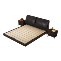 米括意式轻奢大黑牛悬浮皮床大主卧软包床双人床-米括家居X001-79