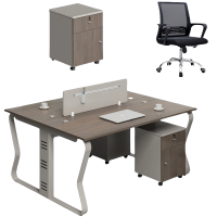 悦兴诚会议桌 双人位含柜椅120*120cm套