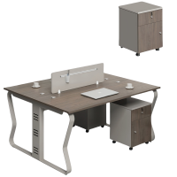 悦兴诚会议桌 双人位含柜120*120cm套