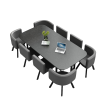 宜掌柜接待桌一桌八椅套