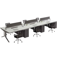 豫龙都 办公桌椅 六人套