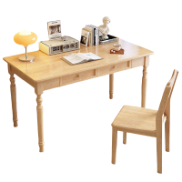 豫龙都 实木书桌椅 1m套