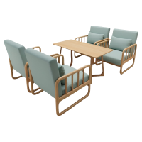 乐琪艺 沙发组合 4单椅+长方桌 套