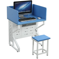 班龙屏风电脑桌0.8m蓝色套