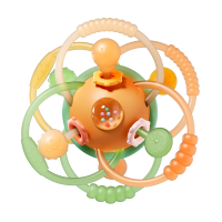 曼哈顿手抓球婴儿玩具硅胶可咬牙胶小宝宝3到6个月摇铃0一1岁新生儿磨牙