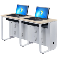 筑亮 翻转电脑桌 双人白枫色 张