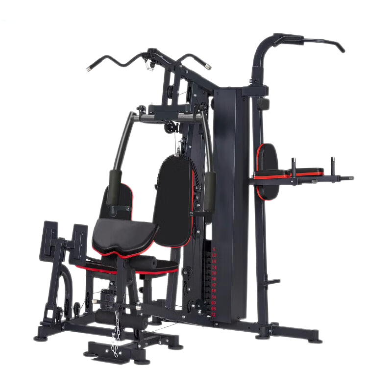 韦步XM831三人站综合训练器 家用多功能健身器材 组合力量训练器械XM831带双杠+蹬腿功能