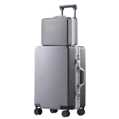 麒霁 子母套装旅行箱 灰色24英寸铝框款9211TD