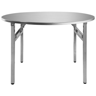 晋舰不锈钢连体餐桌烧烤夜宵大排档餐桌农村摆地摊圆形桌 1.6米拉丝