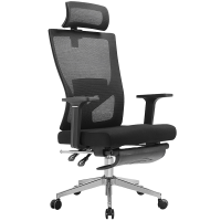 班龙职员椅黑色转椅+钢制脚+脚踏把