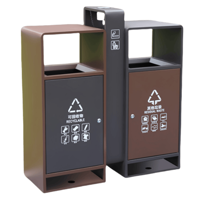 鑫木樽垃圾桶双桶个