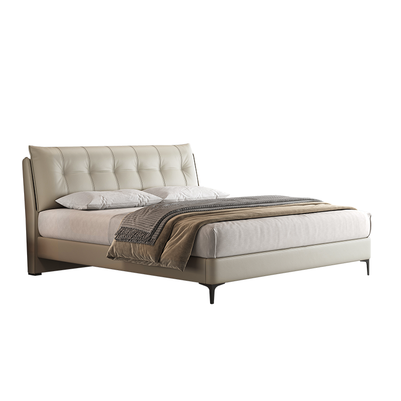 喜临门 暖暖+白骑士喜礼 真皮双人床 主卧大床现代简约风卧室婚床家具暖暖[床架] +白骑士喜礼床垫