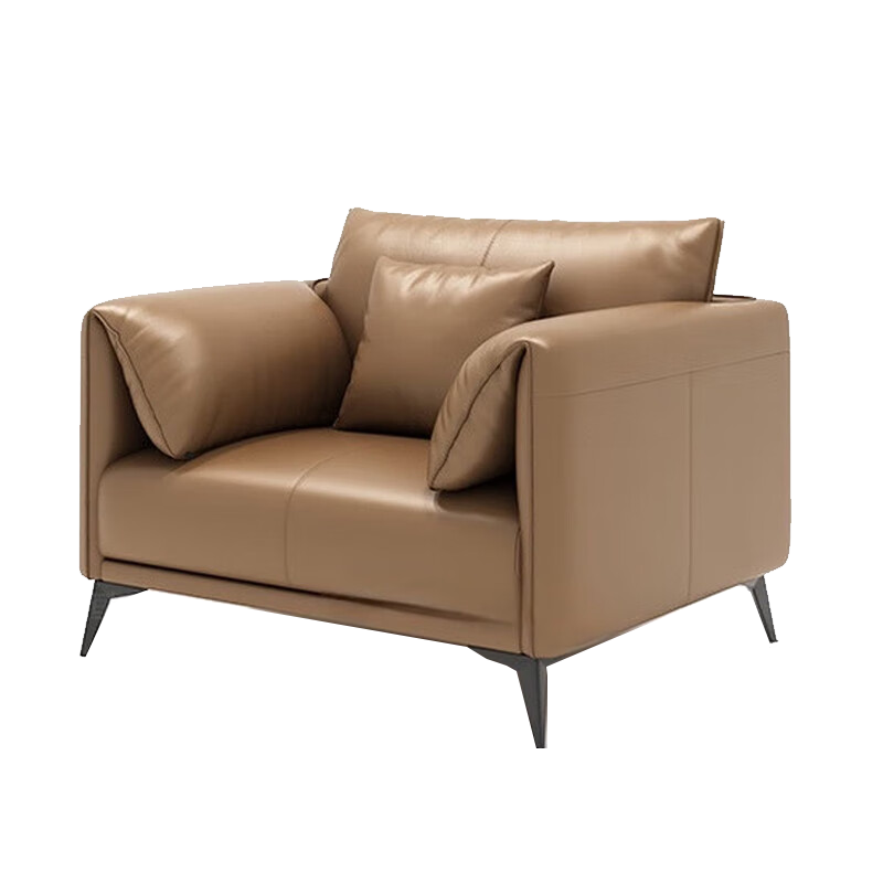 兰冉办公室办公沙发商务休闲接待区客厅洽谈简约皮艺沙发组合 单人位
