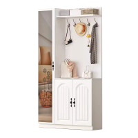 质凡简约门厅柜进门口衣帽柜储物柜隔断带穿衣镜收纳玄关柜 长110高200深32外镜