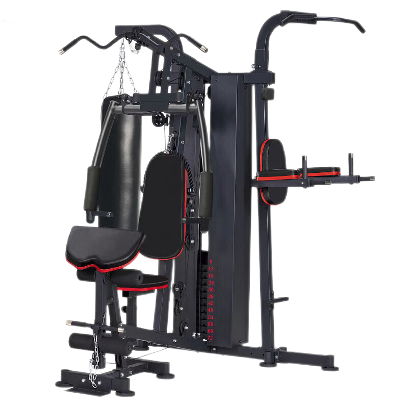 韦步XM830三人站综合训练器 家用多功能健身器材 组合力量训练器械XM830带沙袋+双杠功能