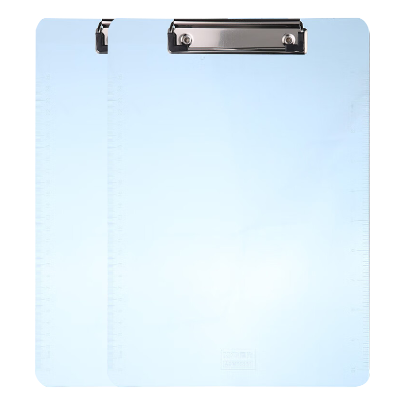 晨光夹板1个*2便携式竖式文件夹透明垫板蓝色ADM95181B
