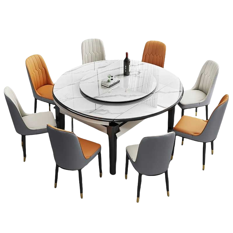 铭思达岩板餐桌1.35米一桌六椅套