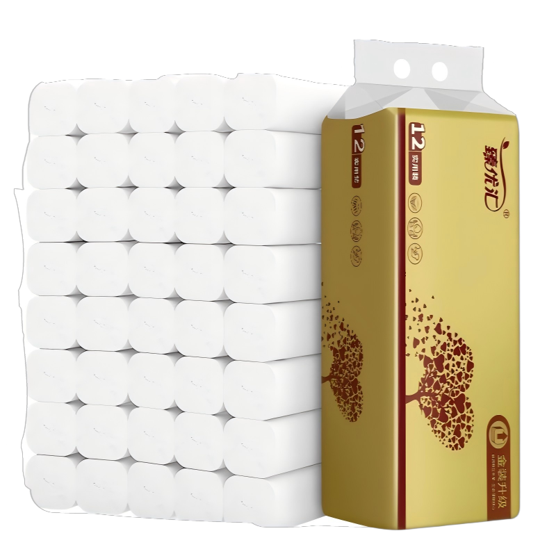 鑫欣韵 卫生卷纸12卷家用原木无芯卷 袋