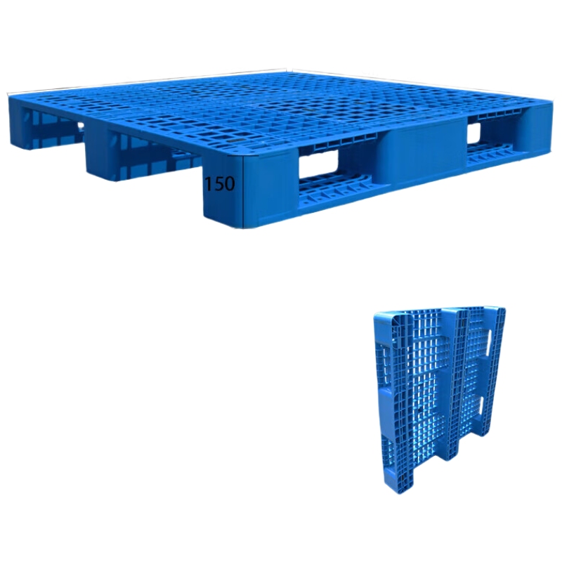 锦北塑料托盘叉车货架托盘垫仓板防潮板卡板网格川字托盘120*120*15cm