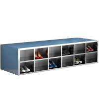 班龙不锈钢鞋柜双面24格双层个