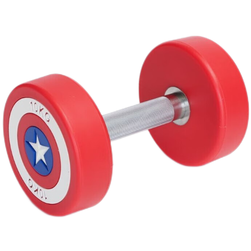 康力强美国队长哑铃商用健身房私教专用PU包胶固定哑铃