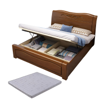 乐琪艺 实木单人床 1.8m(气压款)+10cm床垫 套