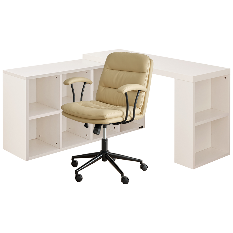 全友家居现代简约书桌客厅可旋转书桌柜软包书椅