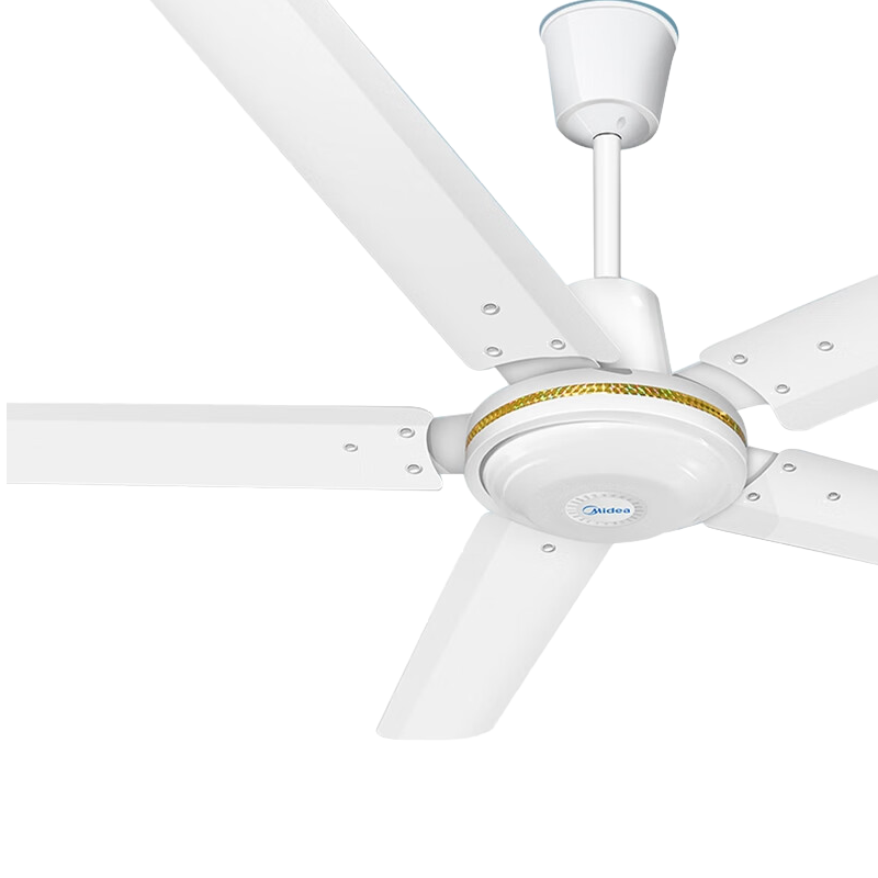 美的(Midea)吊扇工业5叶电风扇56吋家用客厅餐厅多档节能电风扇轻音铁叶大风力宿舍工厂白色五叶FC140-DD