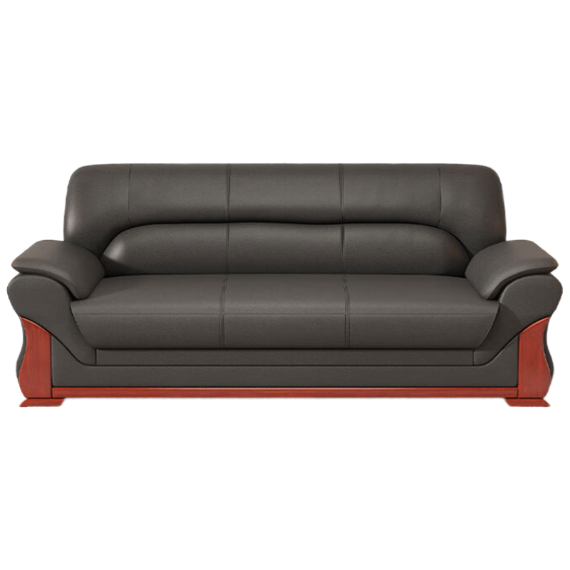 奈高办公沙发办公室接待沙发商务会客沙发加厚纳帕西皮款三人位