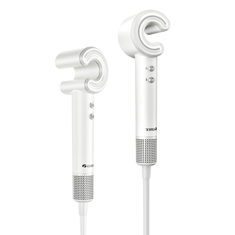 格力高速吹风机C型涡轮风道自研专利吹风筒 等离子护发大功率速干恒温低噪音轻巧便携电吹风 GFH-1601b[哑光白]