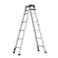 易企采 八步直马梯 单位/1把 多功能铝合金加厚折叠工程梯双侧人字梯
