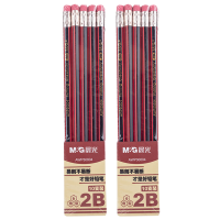 晨光铅笔20支*2盒六角笔杆持握舒适2B红黑木杆铅笔AWP30804