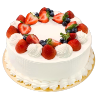 集福川 草莓蓝莓裱花鲜奶油蛋糕28cm/个