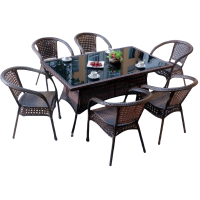 豫龙都休闲桌六椅套