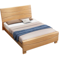 筑亮 单人床 1.5m原木+10cm床垫 套