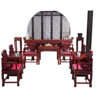 锦北复古中堂六件套家用客厅实木八仙桌财神供桌条案翘头桌农村堂屋中堂十二件套