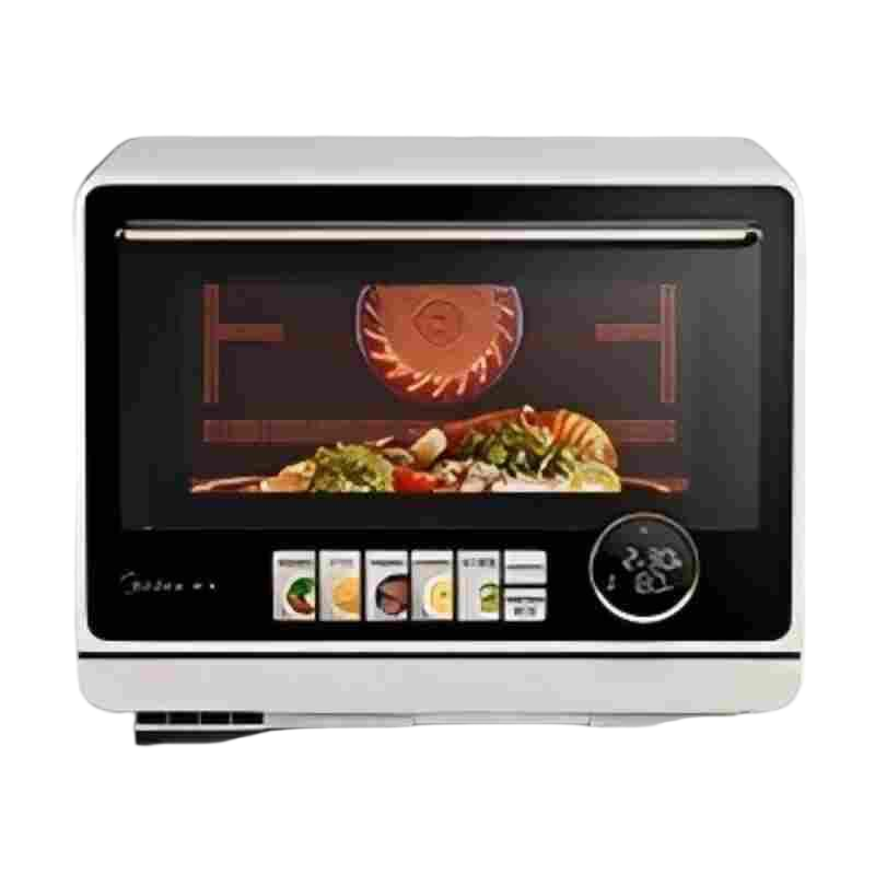 美的微蒸烤G21 20升左开门四合一全能烹饪微波炉不锈钢内胆平板加热