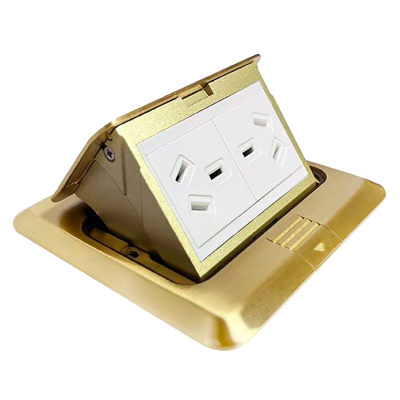 福田 地插 地插座阻尼慢弹起式防溅水地面插座隐藏式地插盒强电插座 (二位10A三极插座)带阻尼 单位:个