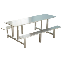 晋舰不锈钢食堂餐桌员工连体快餐桌椅组合饭堂长方形餐桌椅 八人连体