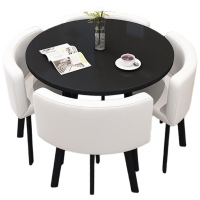 晋舰洽谈桌休息区谈判桌北欧风会客接待桌简约奶茶店桌椅组合组合五