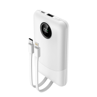 图拉斯PB6[超轻薄快充]快充充电宝自带线小巧便携可上飞机 1万毫安丨16/15/华为通用[深空灰]