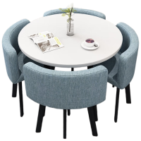 戴劲洽谈桌休息区谈判桌北欧风会客接待桌简约奶茶店桌椅组合组合六