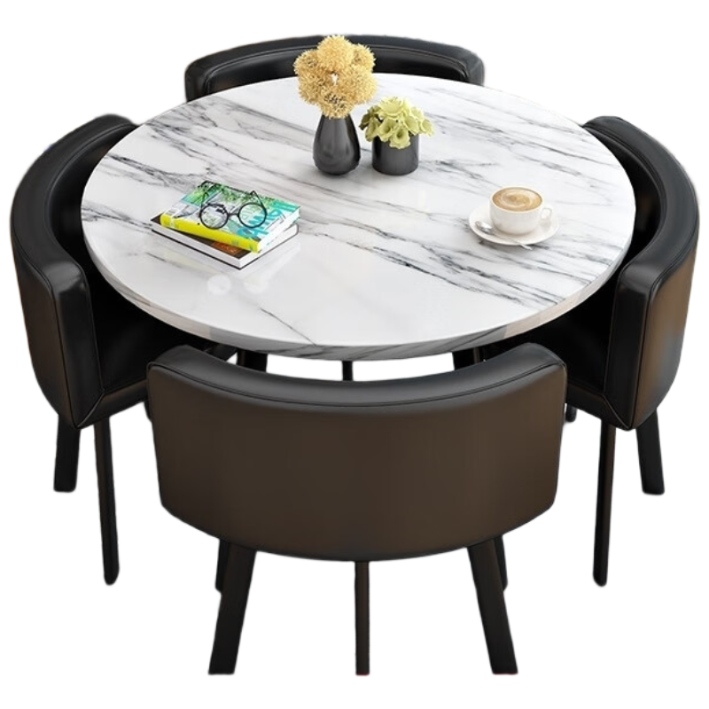 锦北洽谈桌休息区谈判桌北欧风会客接待桌简约奶茶店桌椅组合组合四