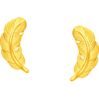 周大福轻盈灵动羽毛足金黄金耳钉女计价(工费260)EOF1332礼物