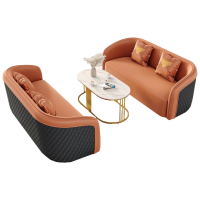 晋舰洽谈沙发售楼处接待桌椅组合谈判茶几会客沙发2+2+茶几