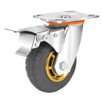 豫众诺 重型橡胶脚轮 5寸刹车轮 个